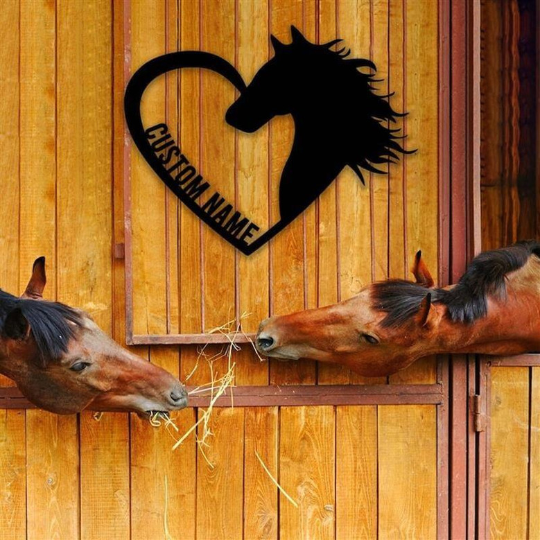 Personalized Horse Metal Signs, Custom Horse Sign, Metal Ranch Sign, Personalized Barn Sign, Farmhouse Decor, Outdoor Decor