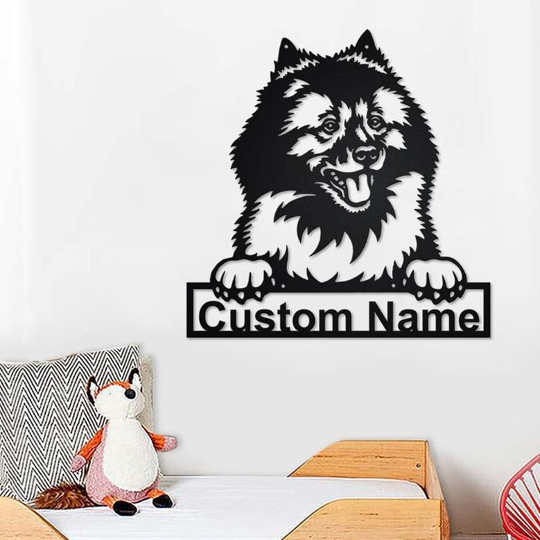 Custom Wolf Spitz Dog Metal Wall Art, Personalized Wolf Spitz Name Sign Decoration For Room, Wolf Spitz Home Decor,Custom Dog,Wolf Spitz Dog
