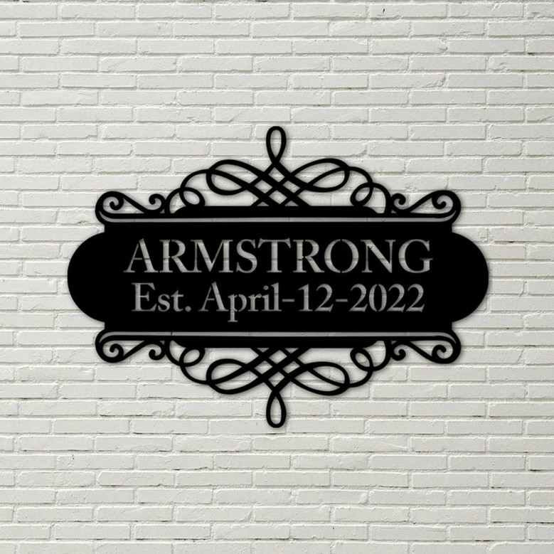 Ornate Metal Address Plaque - Custom Metal Sign - Outdoor Metal Sign - House Numbers - Address Sign - Housewarming Gift