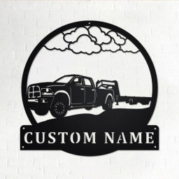 Custom D Gooseneck Truck Metal Wall Art, Personalized Truck Driver Name Sign Decoration For Room, D Gooseneck Truck Home Decor,Custom Truck