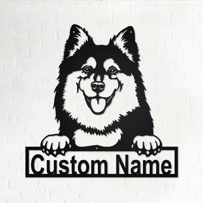 Personalized Finnish Lapphund Metal Sign | Finnish Lapphund Metal Wall Art | Finnish Lapphund Metal Wall Decor | Custom Finnish Lapphund Dog