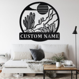 Custom Desert Cactus Metal Wall Art, Personalized Cactus Name Sign Decoration For Room, Cactus Home Decor, Custom Cactus, Desert Cactus