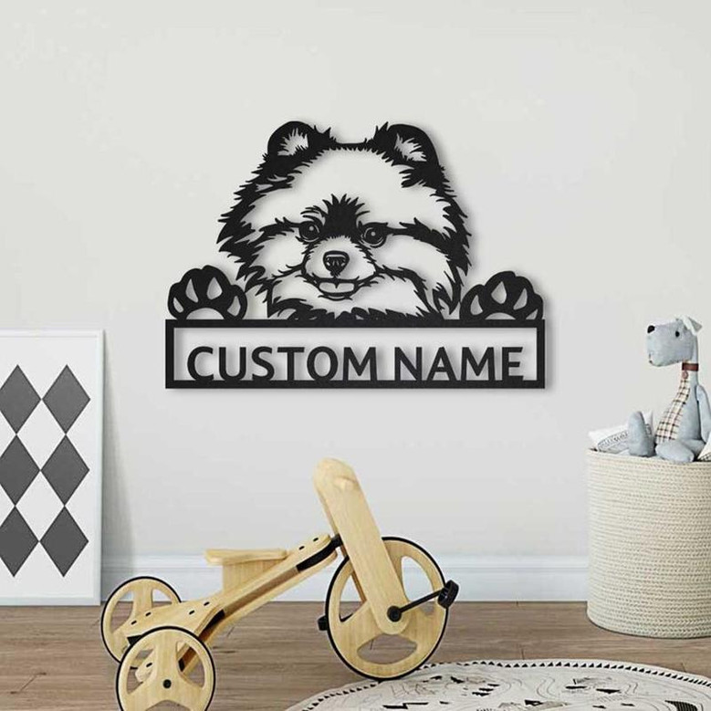 Personalized Pomeranian Dog Metal Sign Art | Custom Pomeranian Dog Metal Sign | Dog Gifts Funny | Dog Gift | Animal Custom
