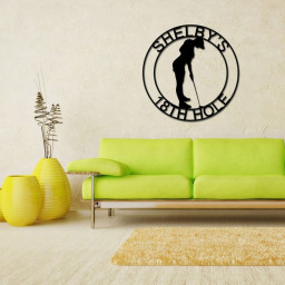 19th Hole Sign for her, Personalized Golf Sign, Personalized Golf Decor, Golf Wall Art, Metal Sign, Golf Sign, Gift for her, Golf Girl