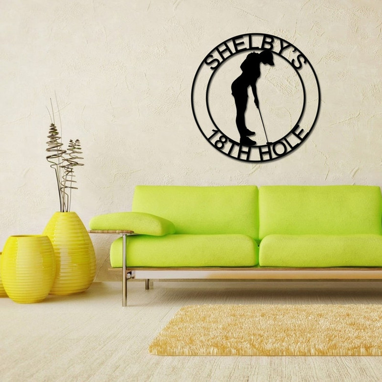 19th Hole Sign for her, Personalized Golf Sign, Personalized Golf Decor, Golf Wall Art, Metal Sign, Golf Sign, Gift for her, Golf Girl