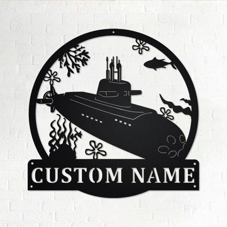 Custom Submarine Metal Wall Art, Personalized Submarine Name Sign Decoration For Room, Submarine Home Decor, Custom Submarine