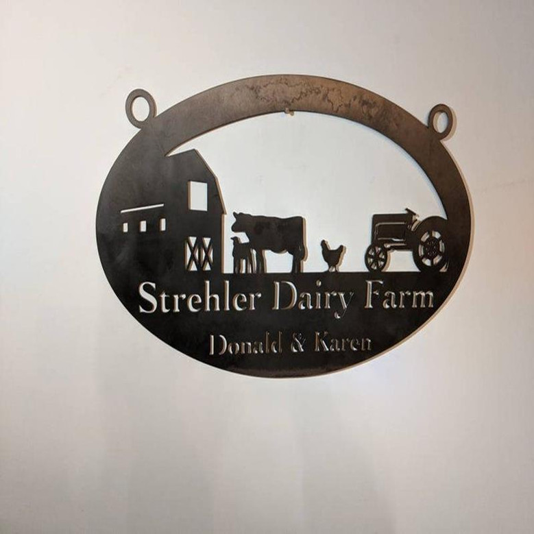 Farm Sign Or Ranch Sign Personalized Sign With Your Name Rustic Steel Personalized Gift Cow Sign Custom Metal Sign Wall Decor