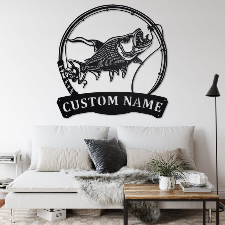 Custom Tigerfish Metal Wall Art, Personalized Tigerfish Name Sign Decoration For Room, Tigerfish Metal Home Decor, Custom Tigerfish