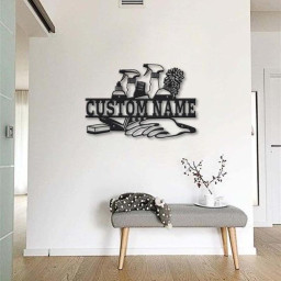 Personalized Cleaning Service Metal Sign Art | Custom Cleaning Service Monogram Metal Sign | Cleaning Gifts