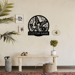 Butterfly Wall Sign, Personalized Metal Sign, Interior Wall Sign, Outdoor Wall Sign, Custom Wall Sign, Family Name Sign, Entryway Wall Sign