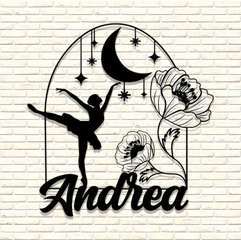 Personalized Metal Gardening Gift ,Custom Family Name Sign，Ballet Monogram ，Wall Art ,Custom Metal Art，Ballet Lovers
