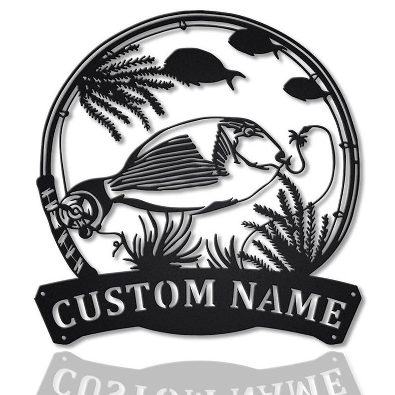 Personalized Parrot Fishing Fish Pole Metal Sign Art | Custom Parrot Fishing Fishing Metal Sign | Parrot Fishing Gift