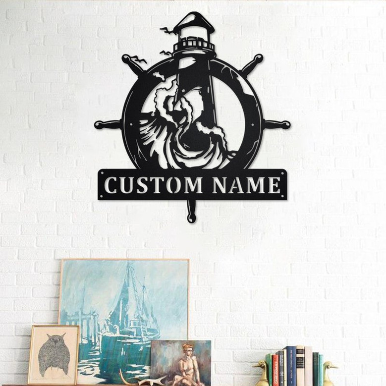 Custom The Lighthouse Metal Wall Art, Personalized The Lighthouse Name Sign Decoration For Room, The Lighthouse Home Decor,Custom Lighthouse