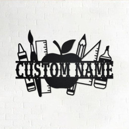 Custom Teacher Split Metal Wall Art, Personalized Teacher Name Sign Decoration For Room, Teacher Home Decor, Custom Teacher, Teacher Gift