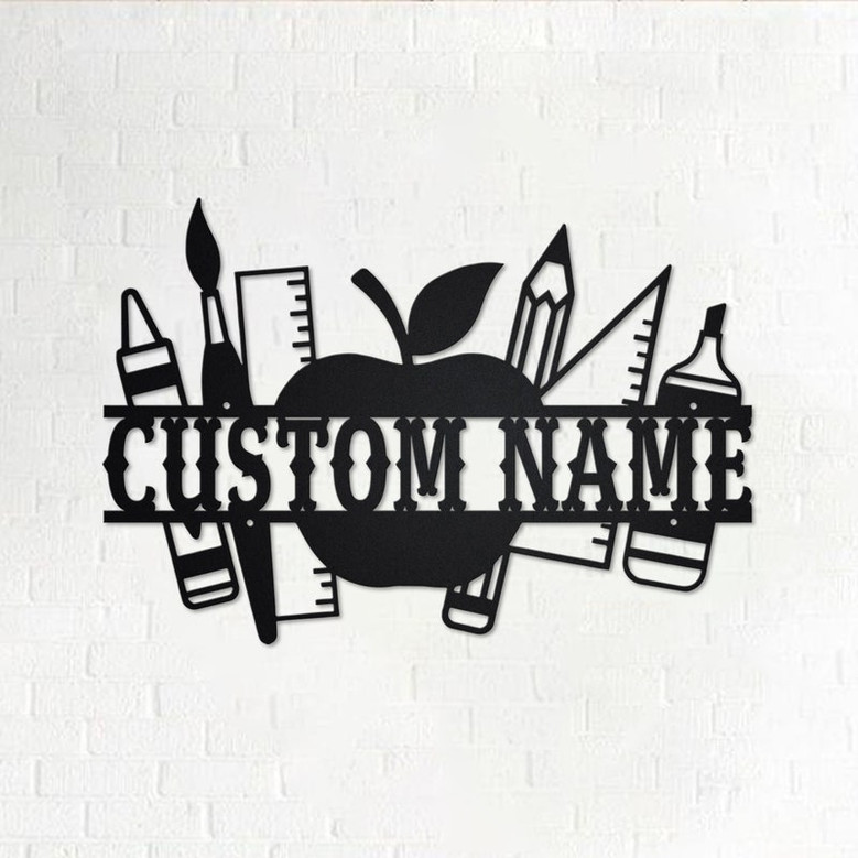 Custom Teacher Split Metal Wall Art, Personalized Teacher Name Sign Decoration For Room, Teacher Home Decor, Custom Teacher, Teacher Gift