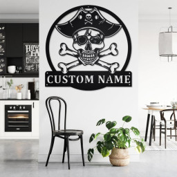 Custom Pirate Sea Gangster Metal Wall Art, Personalized Pirate Sea Name Sign Decoration For Room, Pirate Sea Metal Home Decor, Custom Pirate