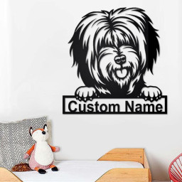Custom Tibetan Terrier Dog Metal Wall Art, Personalized Tibetan Terrier Name Sign Decoration For Room, Tibetan Terrier Home Decor,Custom Dog
