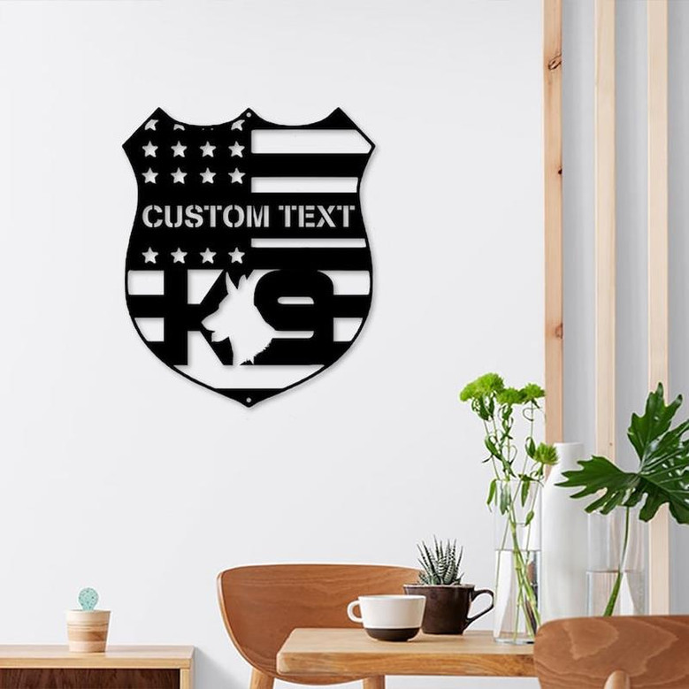 Personalized Metal Police Canine Wall Art, Gift for K9 Cop, Police Dog Metal Sign, Office Decor, Policeman Gifts
