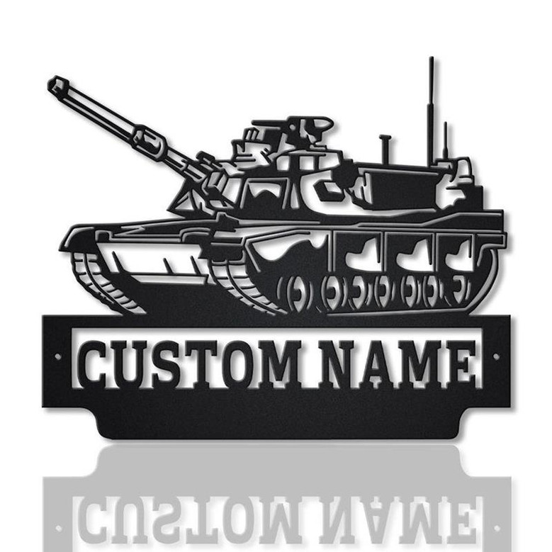 Personalized US Military Tank Metal Sign | Custom US Military Tank Metal Sign | Military Tank Gift