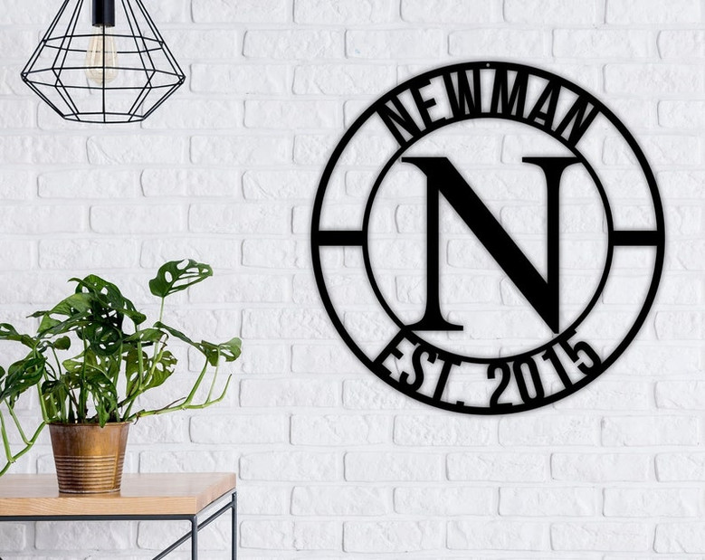 Personalized Family Name Metal Sign-Last Name Sign-Initial-Metal Monogram-Housewarming Gift-Wedding Monogram