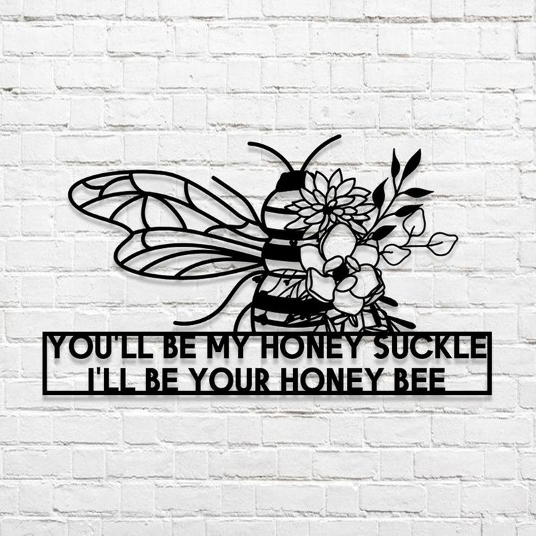 Personalized Garden Metal Sign, Custom Bee Metal Sign, Custom Family Name Sign, Gift For Gardener ,Gift For Bee Breeder