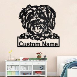 Custom Schnoodle Dog Metal Wall Art, Personalized Schnoodle Dog Name Sign Decoration For Room, Schnoodle Home Decor, Custom Dog, Schnoodle