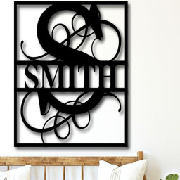 Metal Last Name Family Sign, Personalized Metal Name Sign, Split Monogram Metal Sign, Metal Signs for Outdoor, Metal Signs Personalized Name