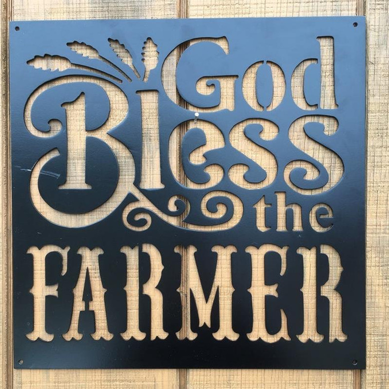 God Bless The Farmer Metal Monogram Metal Wall Decor Metal Quote Housewarming Gift Christmas Gift