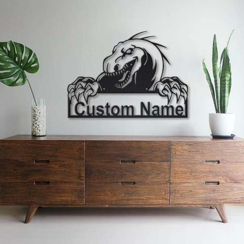 Personalized Velociraptor Dinosaur Metal Sign Art | Custom Velociraptor Dinosaur Metal Sign | Animal Funny | Pets Gift | Birthday Gift