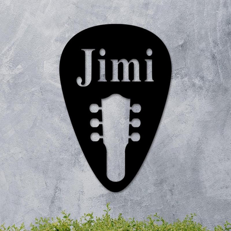 Guitar pick Sign, Personalized Guitar pick, Metal Guitar pick, Music Decor, Music Sign, Music Room Decor, Musical Note Sign, Metal Sign