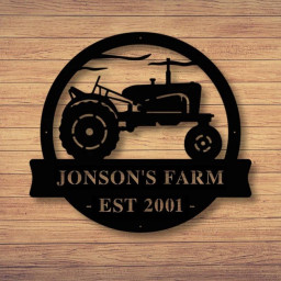 Custom Metal Tractor Sign Metal Farm Sign Metal Wall Art Farmhouse Decor Family Name Sign Housewarming Metal Sign For Farmer