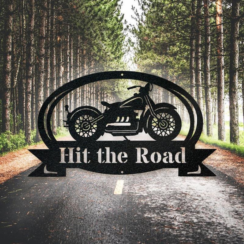 Motorcycle Metal Sign, Metal Garage Sign, Personalized Metal Art, Steel Metal Art, Fathers Day Gift, Motor Bike Metal Sign