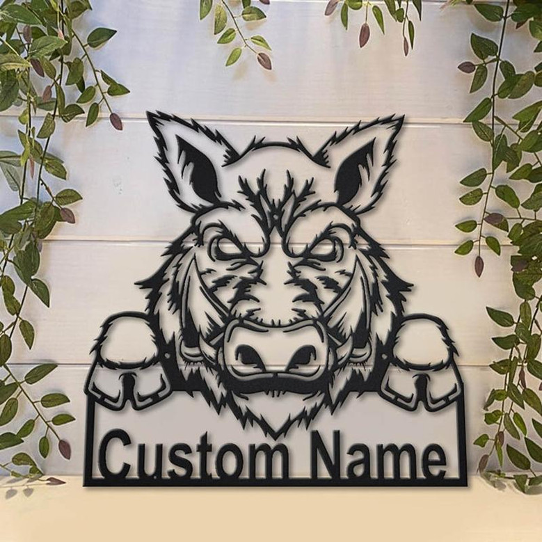 Personalized Feral Pig Metal Sign Art | Custom Feral Pig Metal Sign | Animal Funny | Pets Gift | Birthday Gift