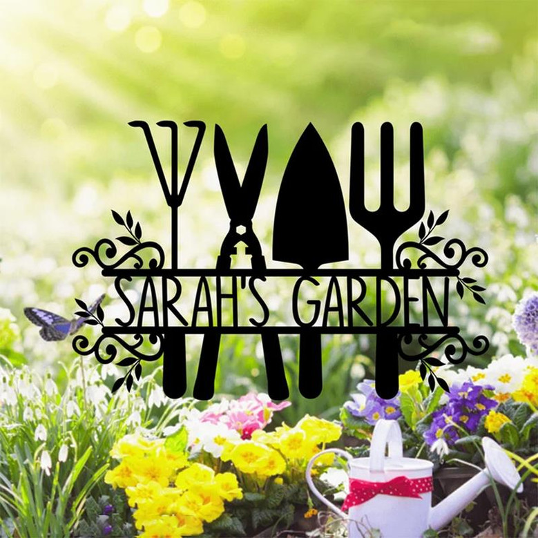 Personalized Metal Garden Sign, Gardening Metal sign- Custom Outdoor Garden Stake, Gift For Gardening Lovers