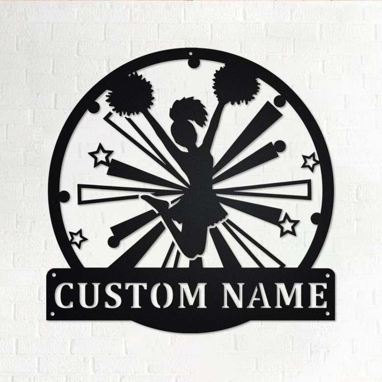 Custom Cheerleader Metal Sign, Personalized Cheerleader Name Sign Decoration For Room, Cheerleader Home Decor, Cheerleader Metal Wall Art