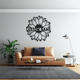 Custom Sunflower Metal Sign,Personalized Sunflower Lover Name Sign,Sunflower Metal Wall Decor,Flower Garden Sign