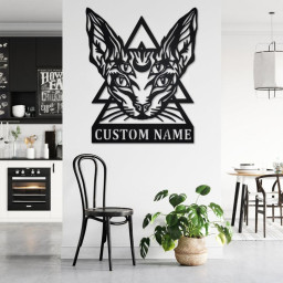 Custom Sphynx Cat Metal Wall Art, Personalized Sphynx Cat Name Sign Decoration For Room, Sphynx Cat Metal Home Decor, Custom Sphynx Cat