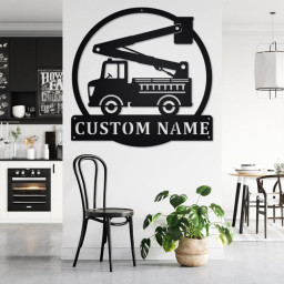 Custom Bucket Truck Metal Wall Art, Personalized Bucket Name Sign Decoration For Room, Bucket Metal Home Decor, Custom Bucket, Bucket Truck