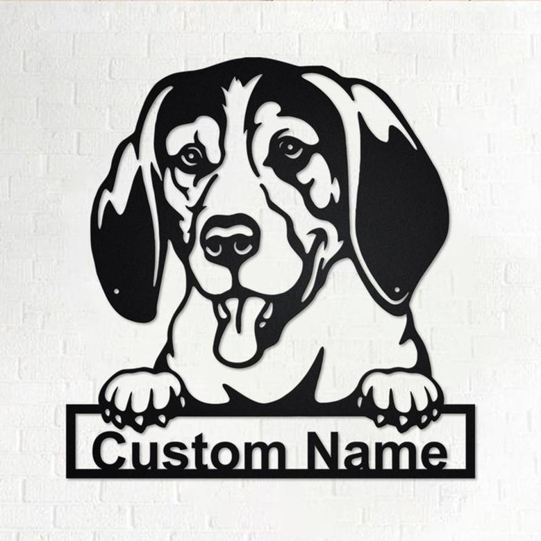 Custom Treeing Walker Coonhound Dog Metal Wall Art, Personalized Treeing Walker Coonhound Name Sign Decoration For Room,Dog Metal Home Decor