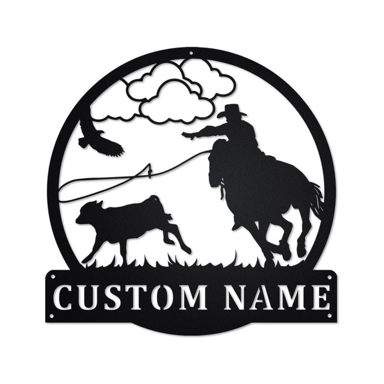 Personalized Calf Roping Metal Sign | Calf Roping Metal Wall Art | Calf Roping Metal Sign | Calf Roping Lover| Calf Roping Gift| Calf Roping