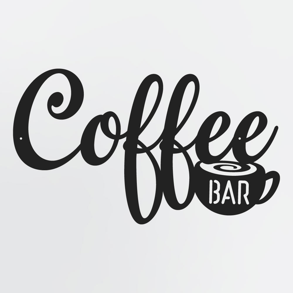Coffee Bar Sign, Metal Wall Decor For Coffee Station
