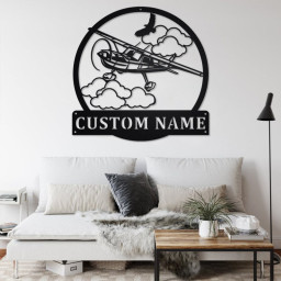 Custom Airplane Metal Wall Art, Personalized Pilot Name Sign Decoration For Room, Airplane Home Decor, Custom Airplane, Custom Pilot Decor