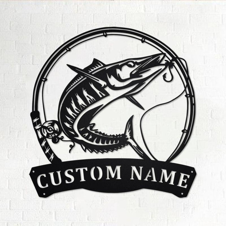 Personalized Wahoo Fish Metal Sign | Fishing Metal Wall Art | Fishing Metal wall Decor | Fishing Lover | Custom Fishing | Fishman | Wahoo