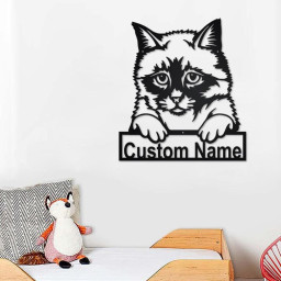 Custom Birman Cat Metal Wall Art, Personalized Birman Cat Name Sign Decoration For Room, Birman Cat Home Decor, Custom Birman Cat