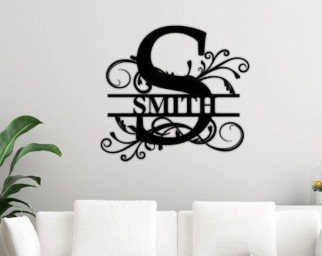 Custom Metal Signs-Monogram Wall Decor-Metal Wall Art-Last Name Sign-Family Name Sign-Personalized Wedding Gift
