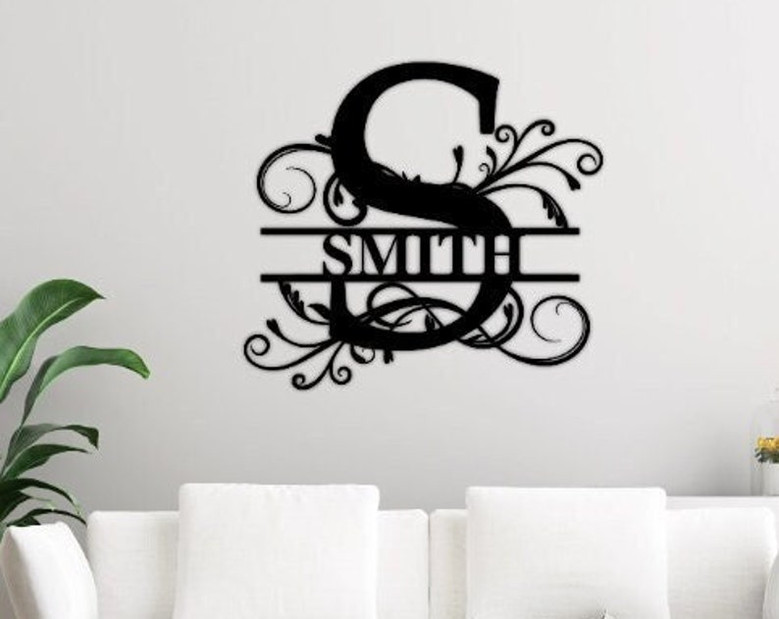 Custom Metal Signs-Monogram Wall Decor-Metal Wall Art-Last Name Sign-Family Name Sign-Personalized Wedding Gift