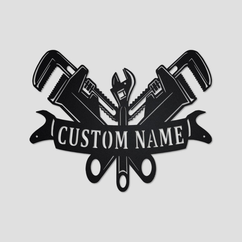 Personalized Monogram Plumber Male Metal Sign Art| Custom Plumber Metal Sign| Plumber Gifts for Men | Plumber Male Gift | Plumber metal sign