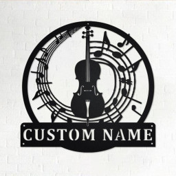 Custom Cello Musical instrument Metal Wall Art, Personalized Cello Teacher Name Sign Decoration For Room, Cello Home Decor, Custom Cello