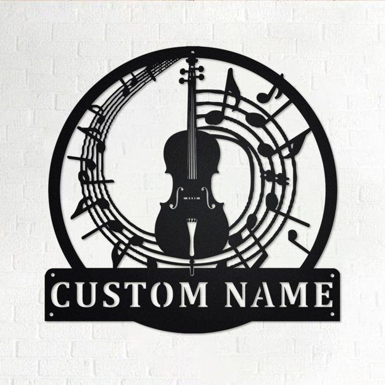 Custom Cello Musical instrument Metal Wall Art, Personalized Cello Teacher Name Sign Decoration For Room, Cello Home Decor, Custom Cello
