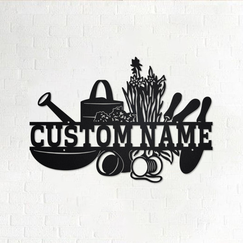 Custom Gardening Split Metal Wall Art,Personalized Gardener Name Sign Decoration For Room, Gardening Home Decor, Custom Gardening